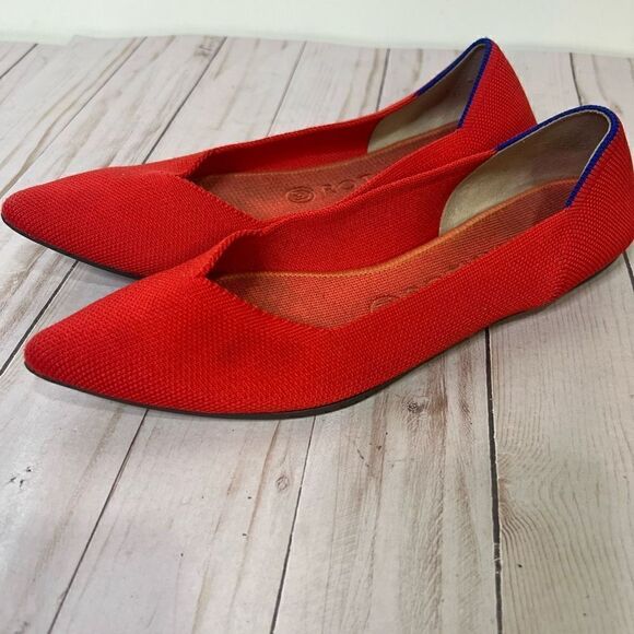 Rothy’s Red Pointed Toe Ballet Flats - Picture 3 of 11